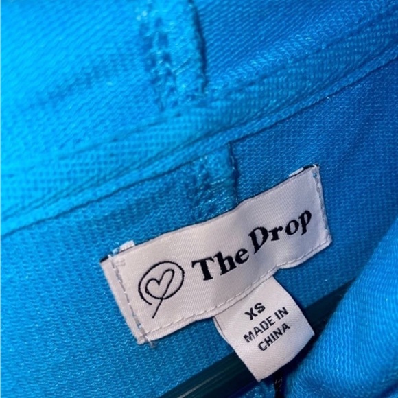 The Drop Women's Iona Long-Sleeve Hooded Mini Sweatshirt Dress NWT Size XS - Picture 10 of 11